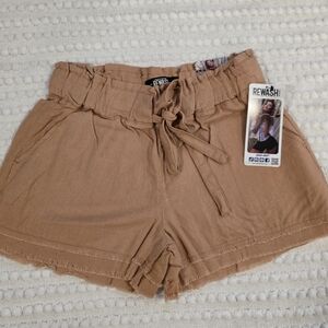 Rewash Women's High Waist Tan Shorts